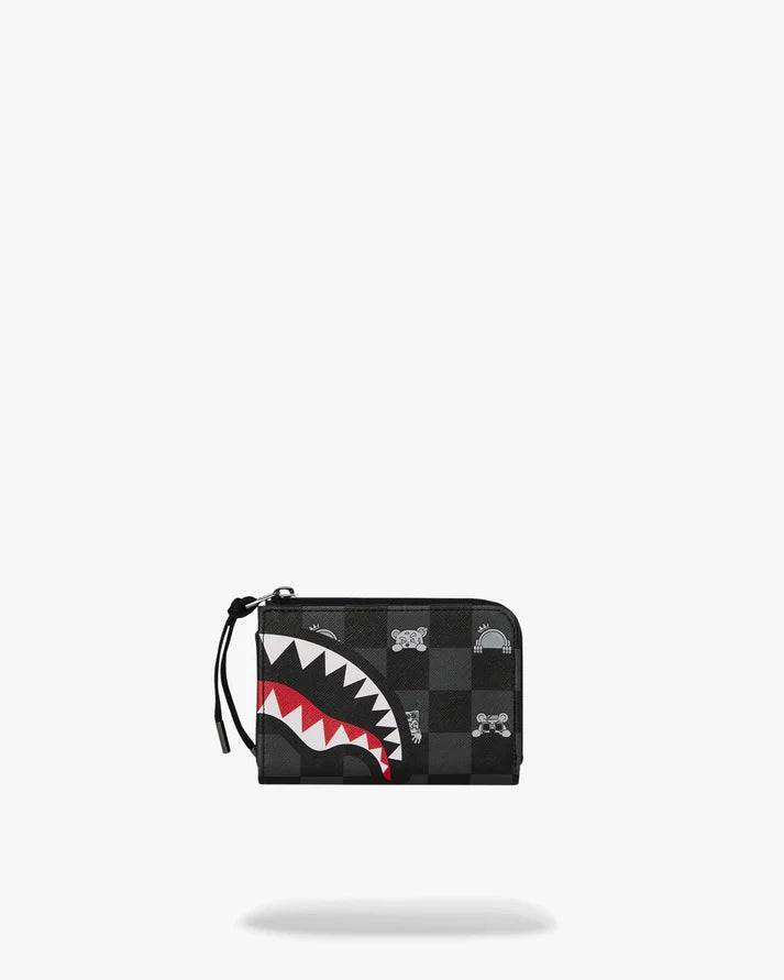 SPRAYGROUND W8917 WALLET GRAY PEEKING CHARACTER CHECK