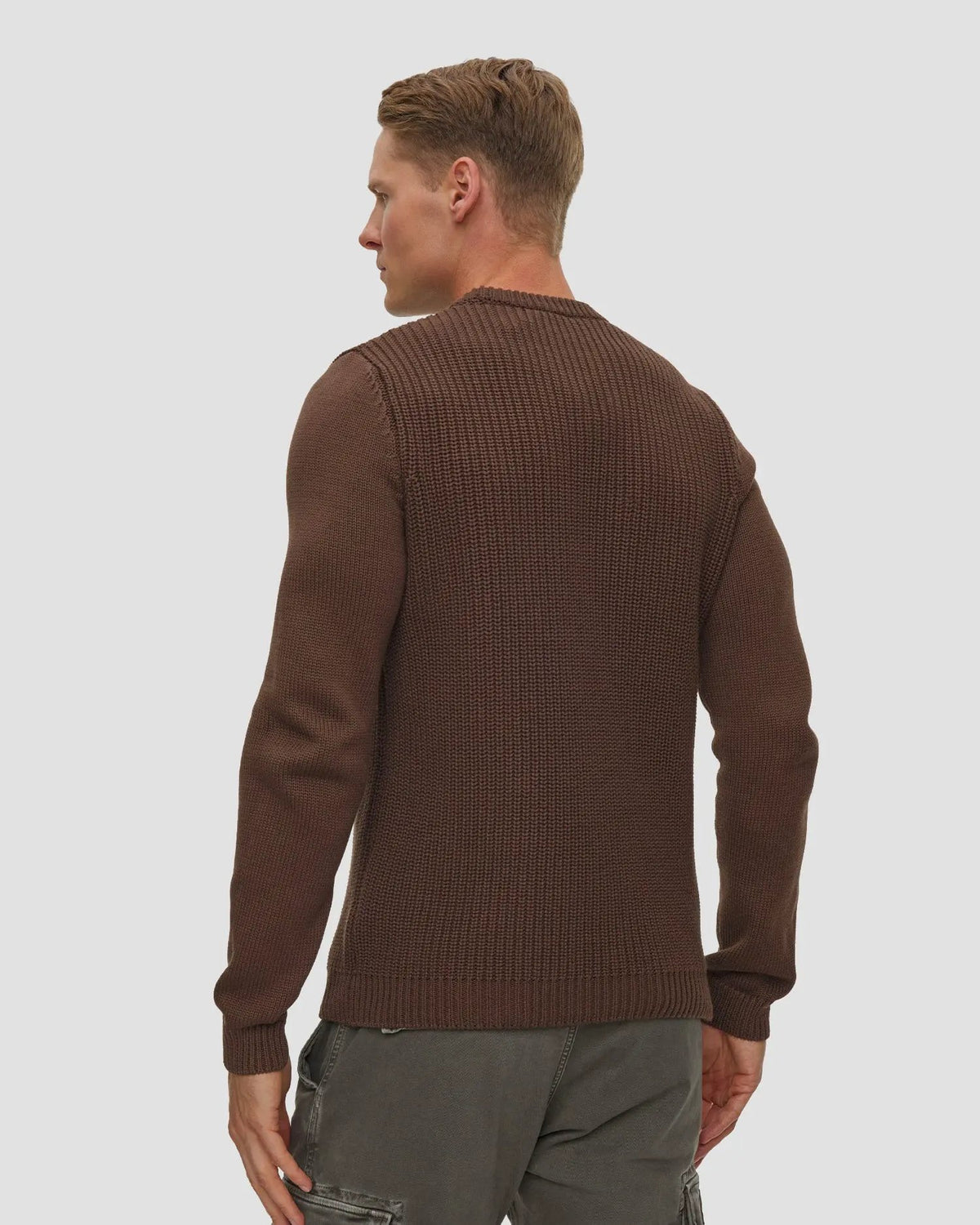 Maglia girocollo Aeronautica Militare 262MA1571UL00409 Chestnut Brown - Dettaglio orlo