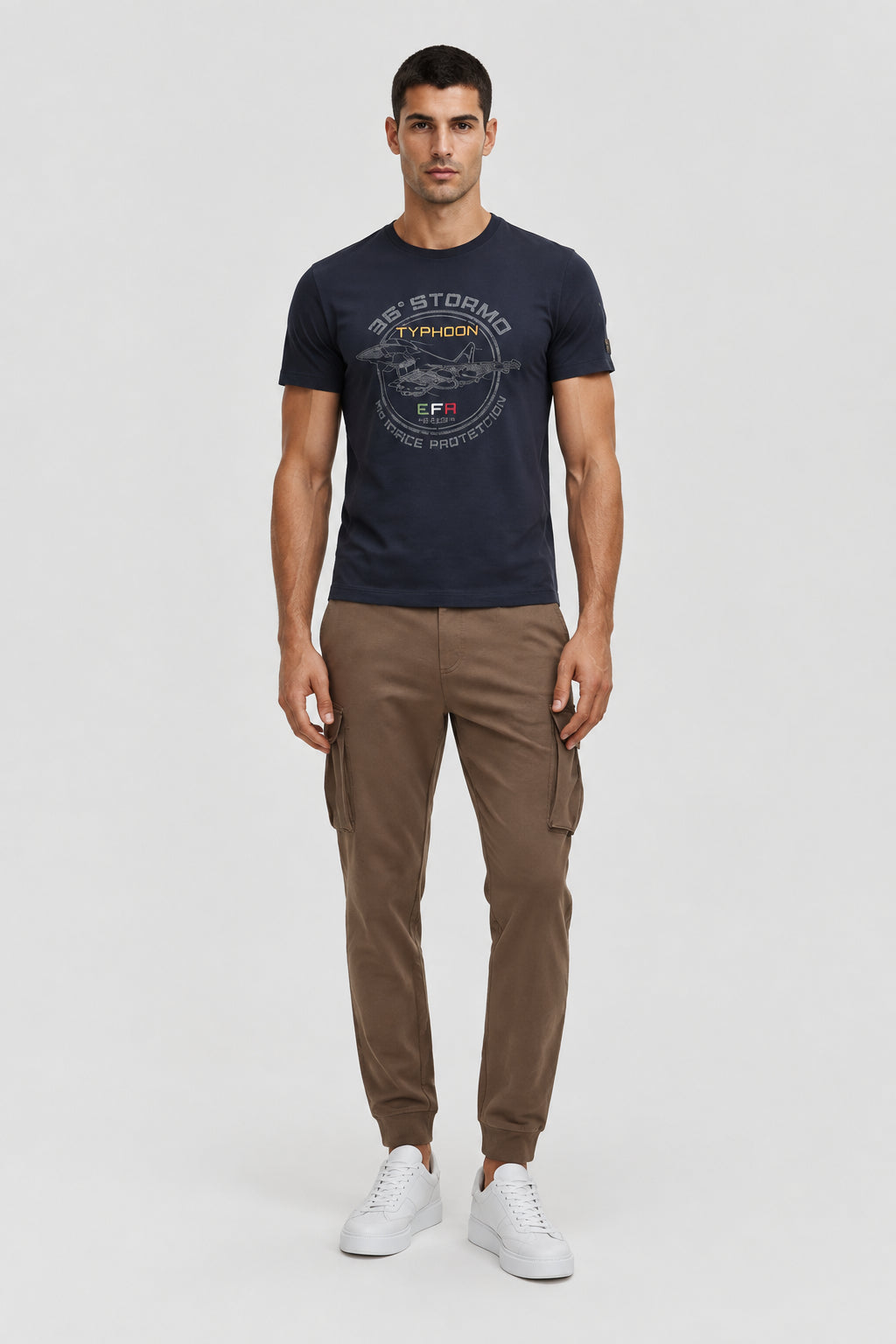 Aeronautica Militare Sweat Pant Cargo Uomo Caffelatte - Dettaglio Tascone
