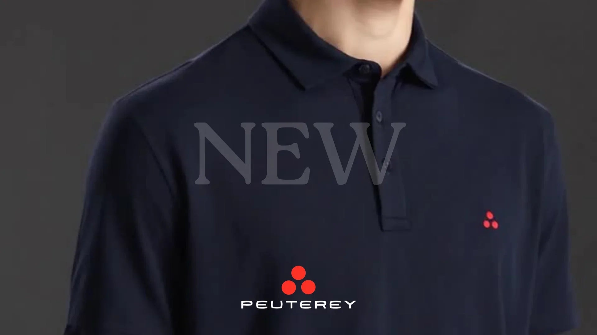 Polo uomo Peuterey blu scuro con logo rosso, nuova collezione abbigliamento uomo.