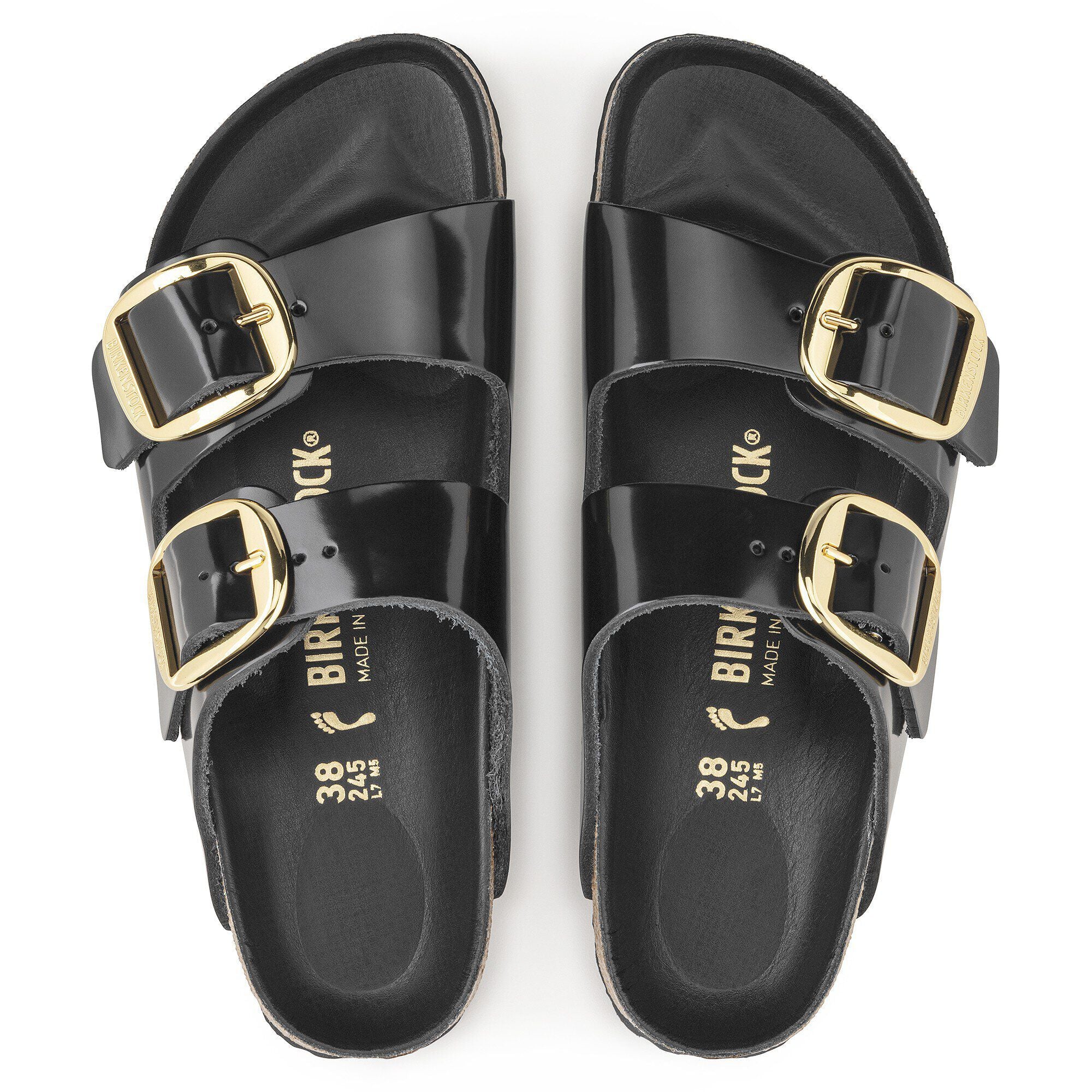 BIRKENSTOCK 1021476 SANDAL Arizona Big Buckle Hex Shine black