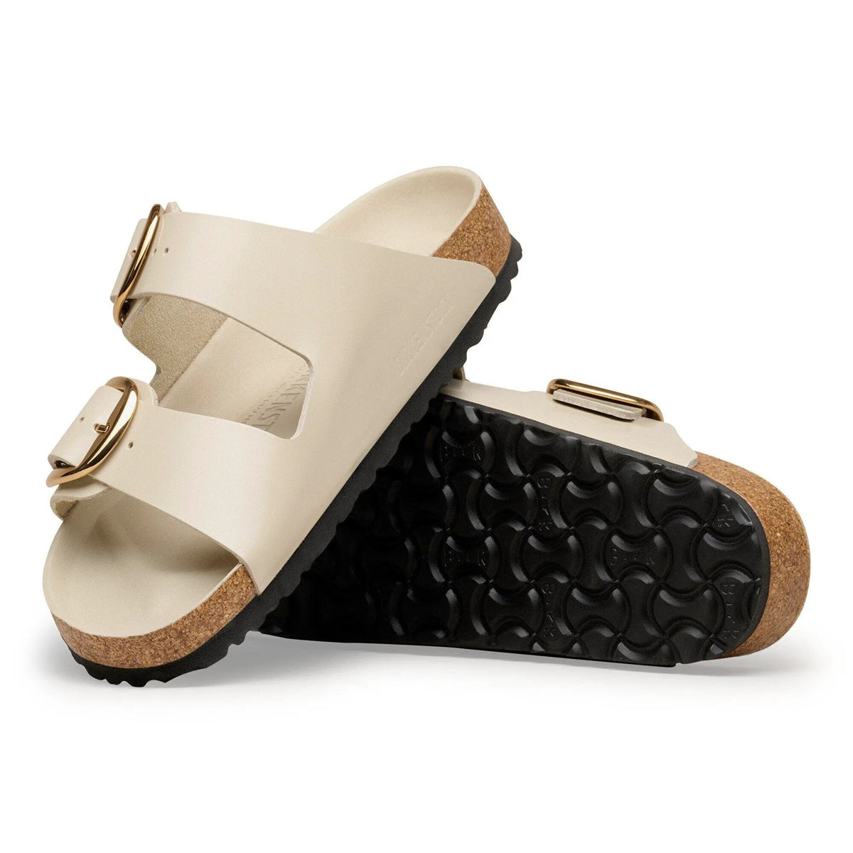 BIRKENSTOCK 1031873 SANDAL Arizona Big Buckle Hex shine oyster by BIRKENSTOCK