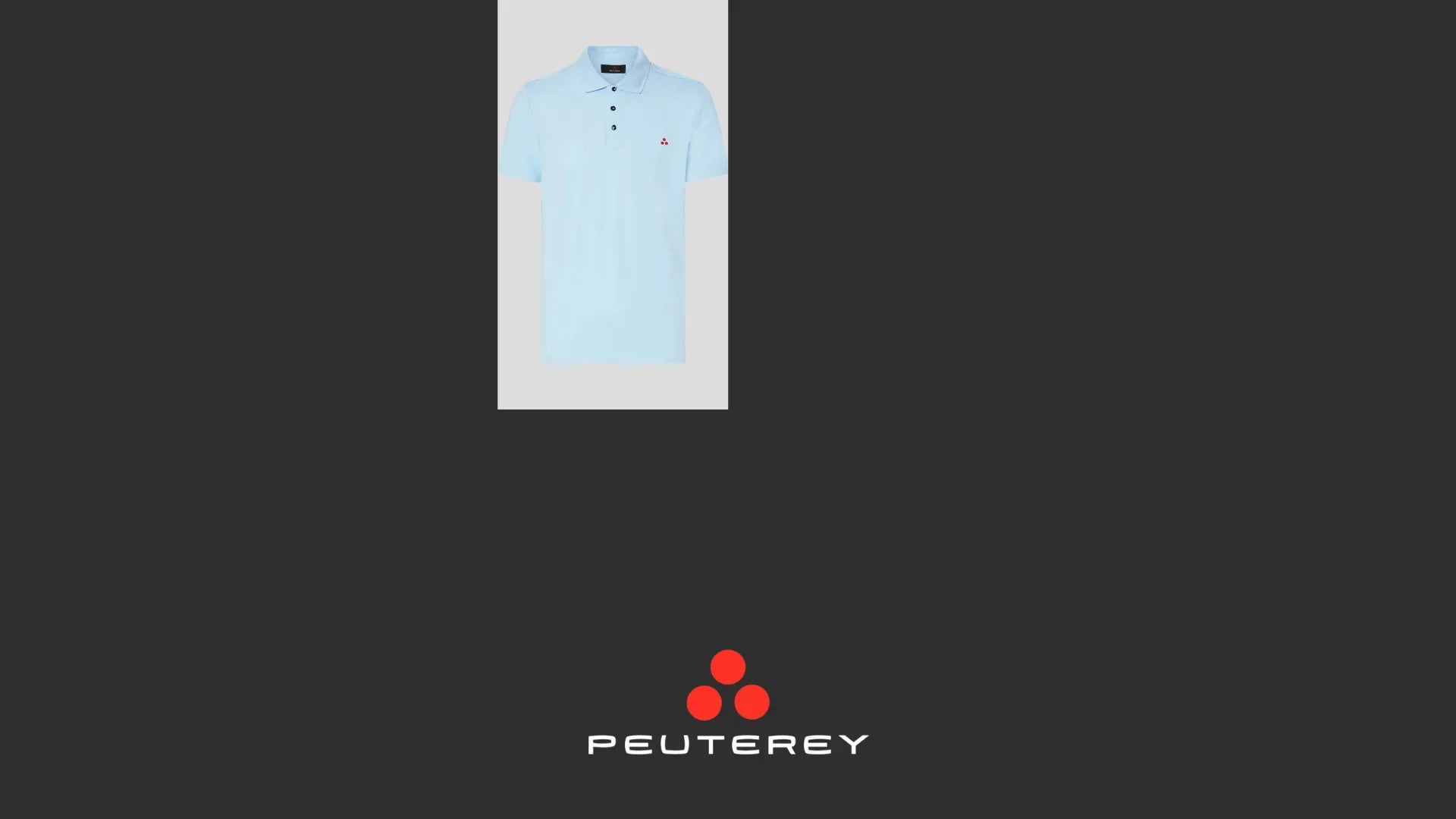 Polo uomo Peuterey azzurra in cotone, manica corta, logo rosso sul petto.