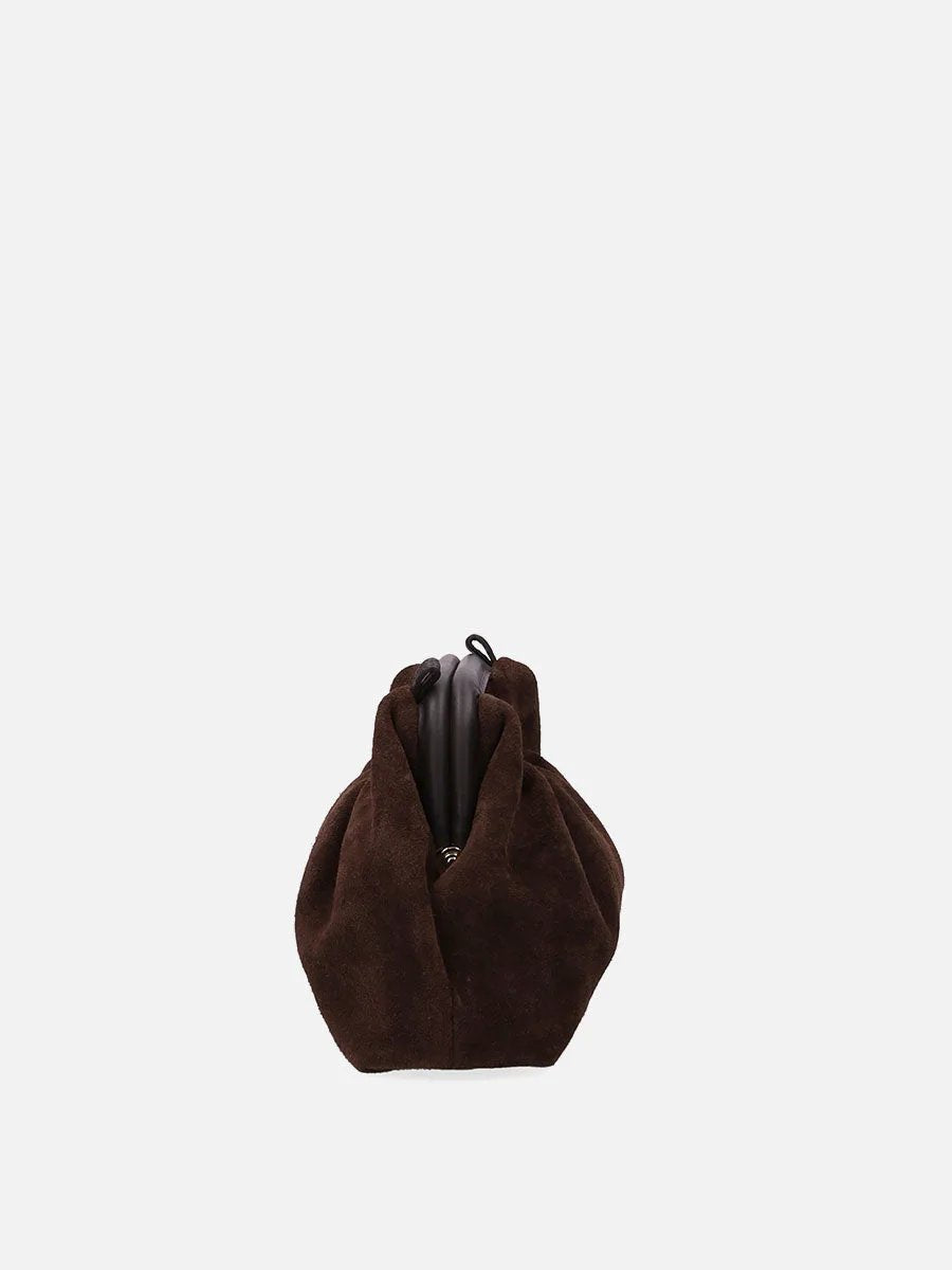 Borsa a mano My Best Bag Firenze Janine Suede Dark Brown - Dettaglio Fondo