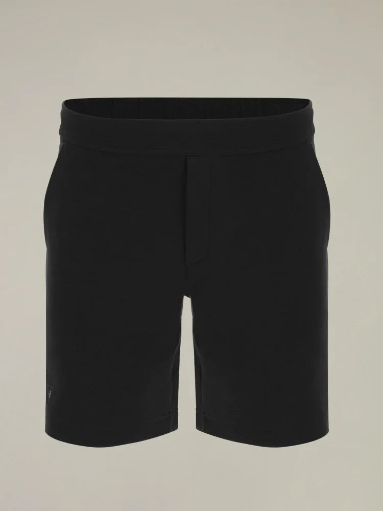 Shorts uomo neri in cotone, design semplice, abbigliamento casual estivo