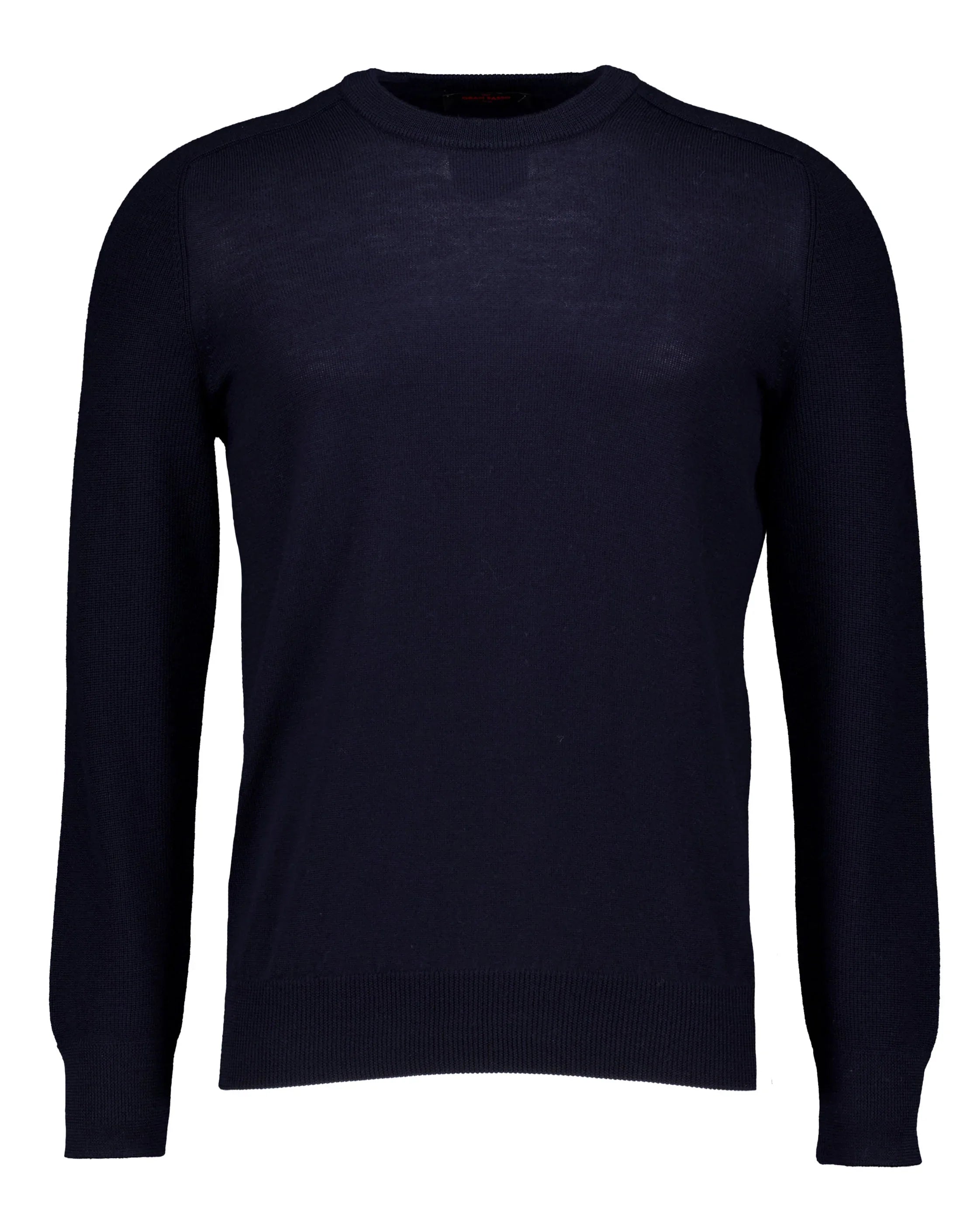 Maglione uomo blu scuro a maniche lunghe, girocollo, design minimalista, moda elegante