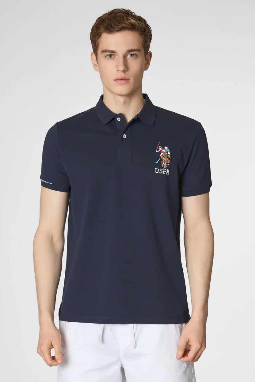 U.S. Polo Assn. Fill Polo Uomo Piqué Logo Ricamato Blu Navy