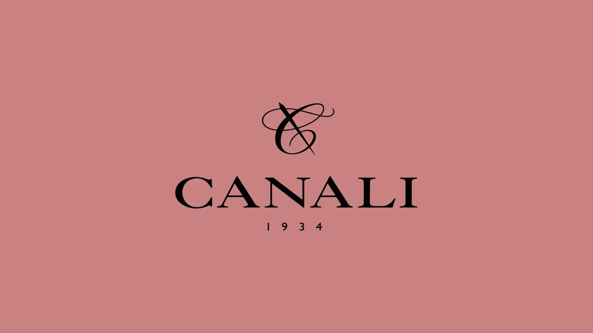 Logo Canali 1934 elegante su sfondo rosa, moda abbigliamento uomo di lusso