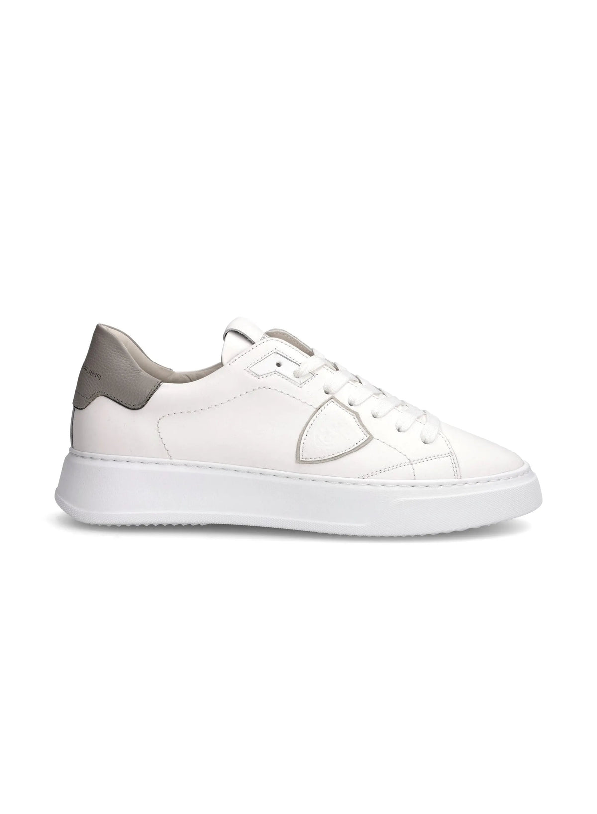 Sneakers uomo Philippe Model Temple Low Man BTLU VZ02 Bianco Grigio - Vista tre quarti