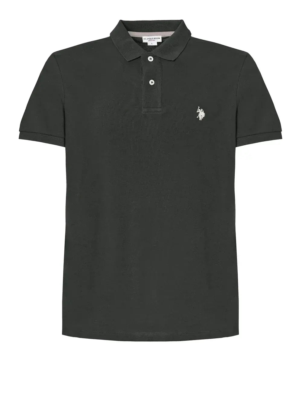 Polo uomo nera manica corta con logo ricamato, stile casual elegante