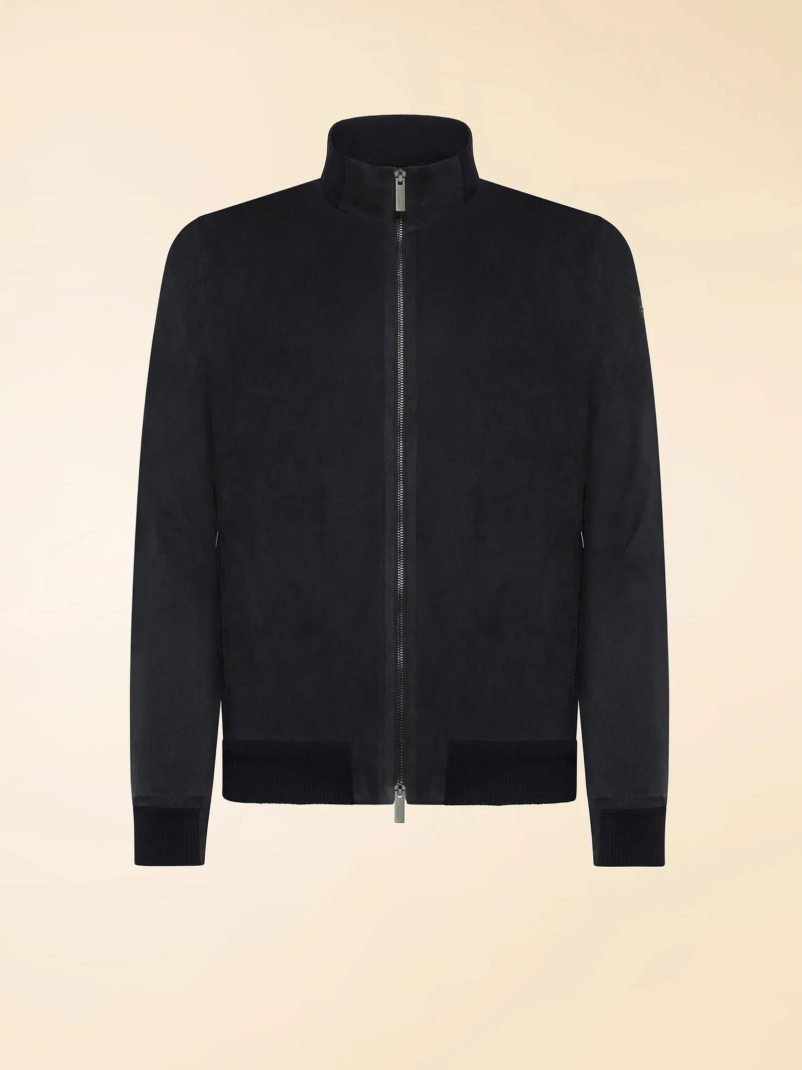 Giubbino uomo nero in suede con zip, stile casual elegante, nuova collezione moda
