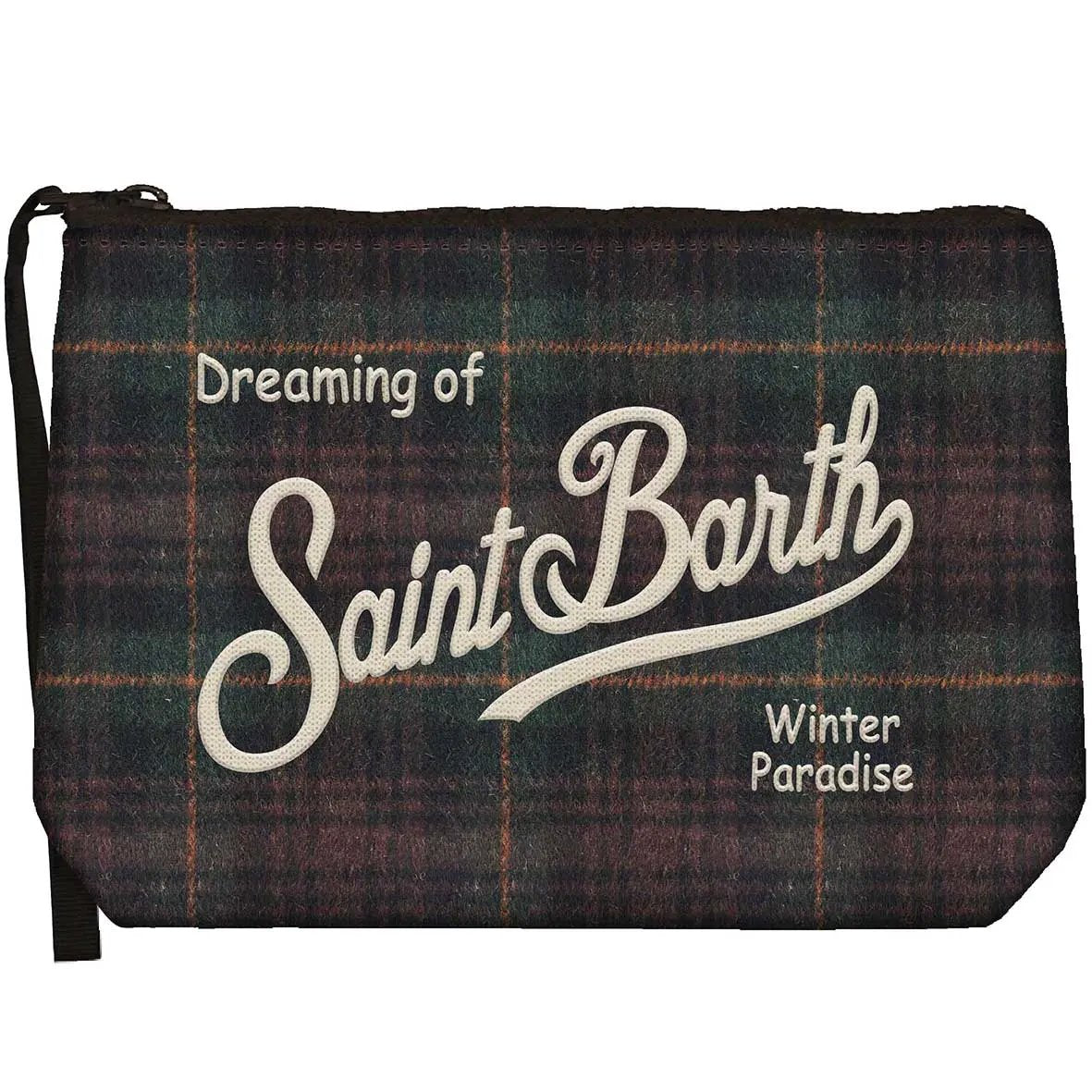 Pochette Aline Wool MC2 Saint Barth British Green e Marrone
