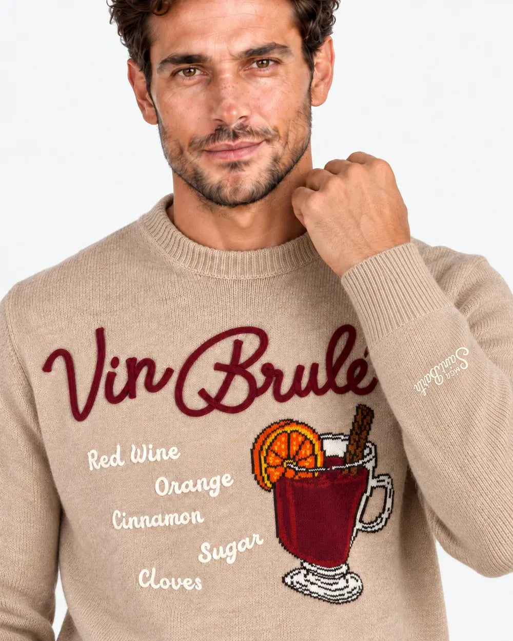 SAINT BARTH HERON HER0001 / 00407M SWEATER DRINK VIN BRULE 11 EMB by SAINT BARTH