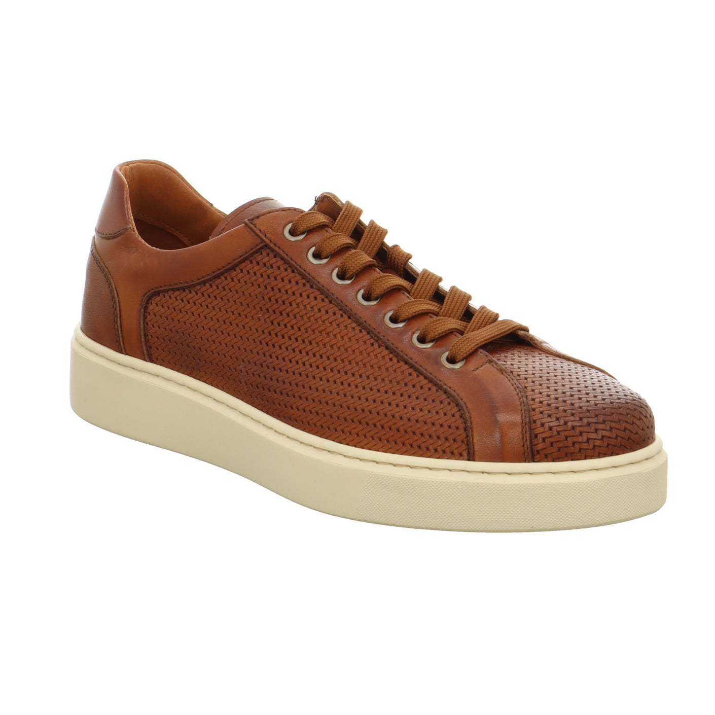 Baskets EXTON 836 WOOD en cuir de veau texturé
