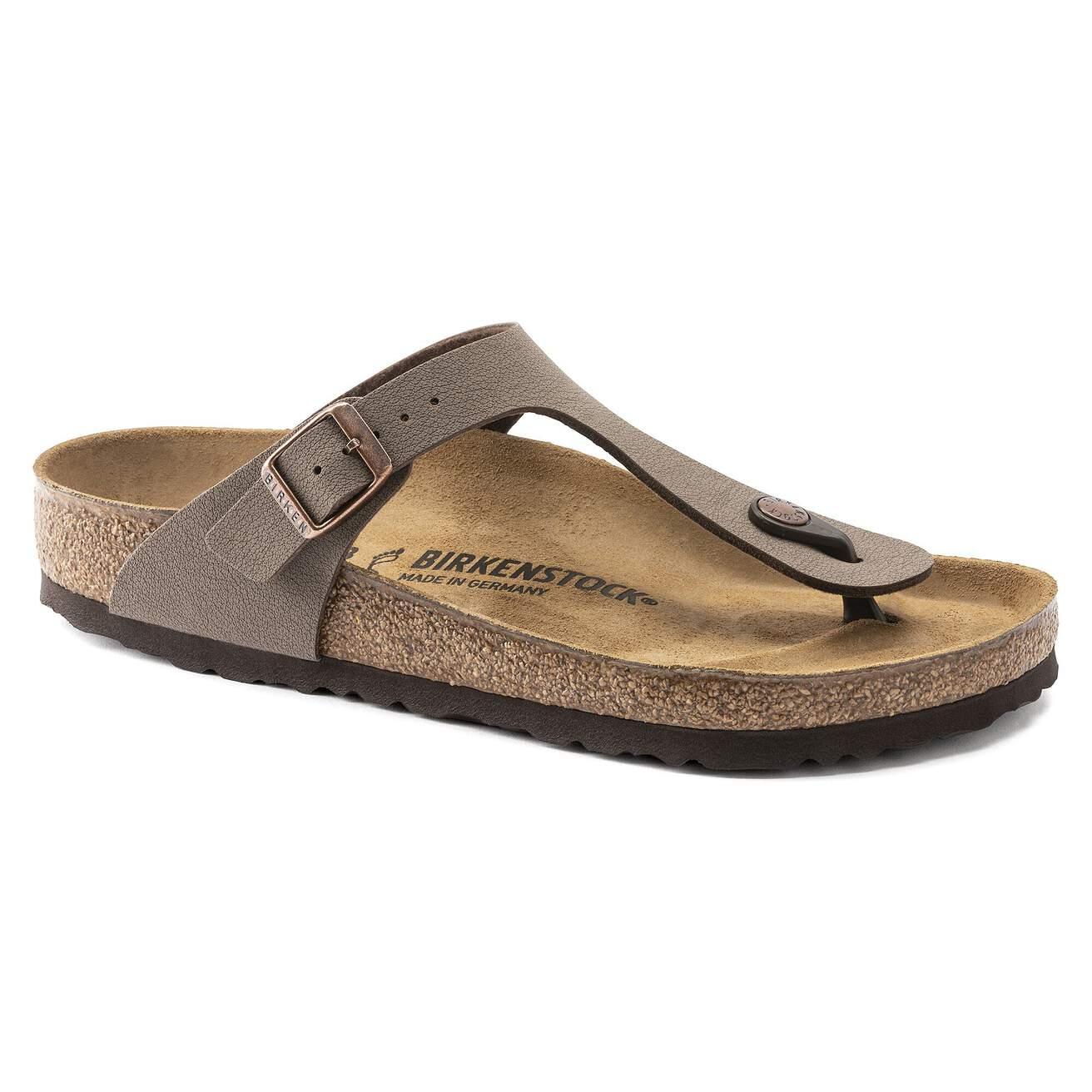 Sandalo infradito uomo marrone Birkenstock con cinturino regolabile e suola ergonomica