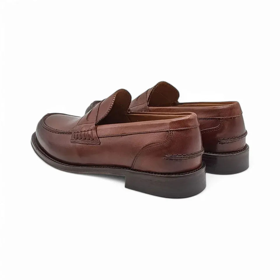 EXTON 102 VITELLO LEGNO MOCASSINO SUOLA CUOIO CON OVALE