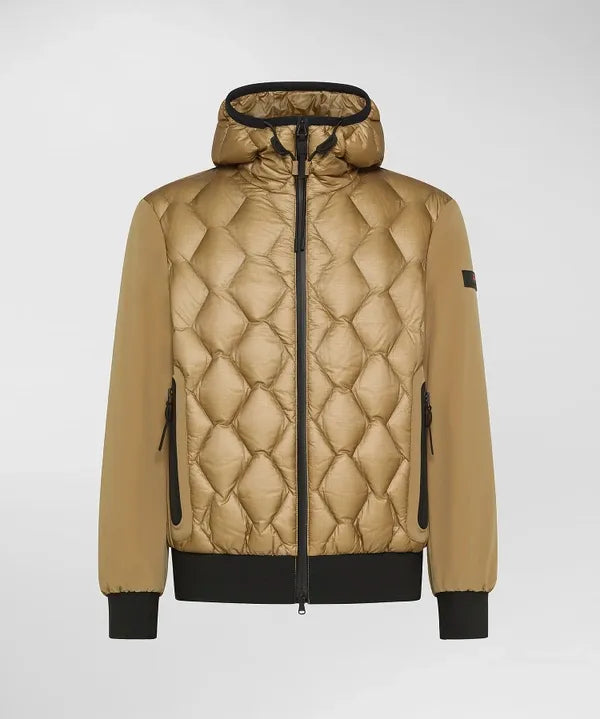 PEUTEREY KOONS KJ BMAT PEU 520701181862 995  BLOUSON JACKET BOMBER BIMATERIALE CON TRAPUNTA GEOMETRICA