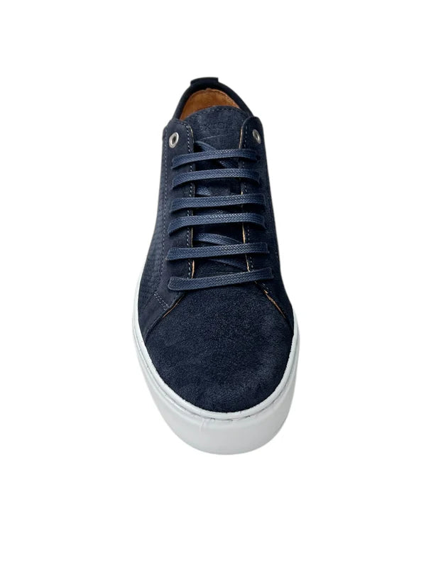 Baskets EXTON 565 bleues en daim perforé