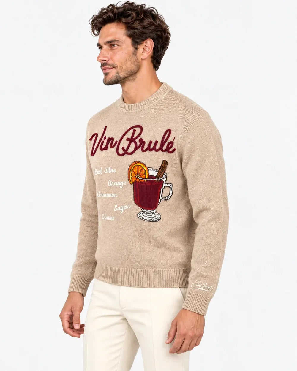 SAINT BARTH HERON HER0001 / 00407M SWEATER DRINK VIN BRULE 11 EMB by SAINT BARTH