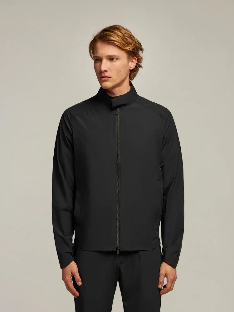 Giacca uomo nera elegante con zip, moda uomo Made in Italy, abbigliamento moderno