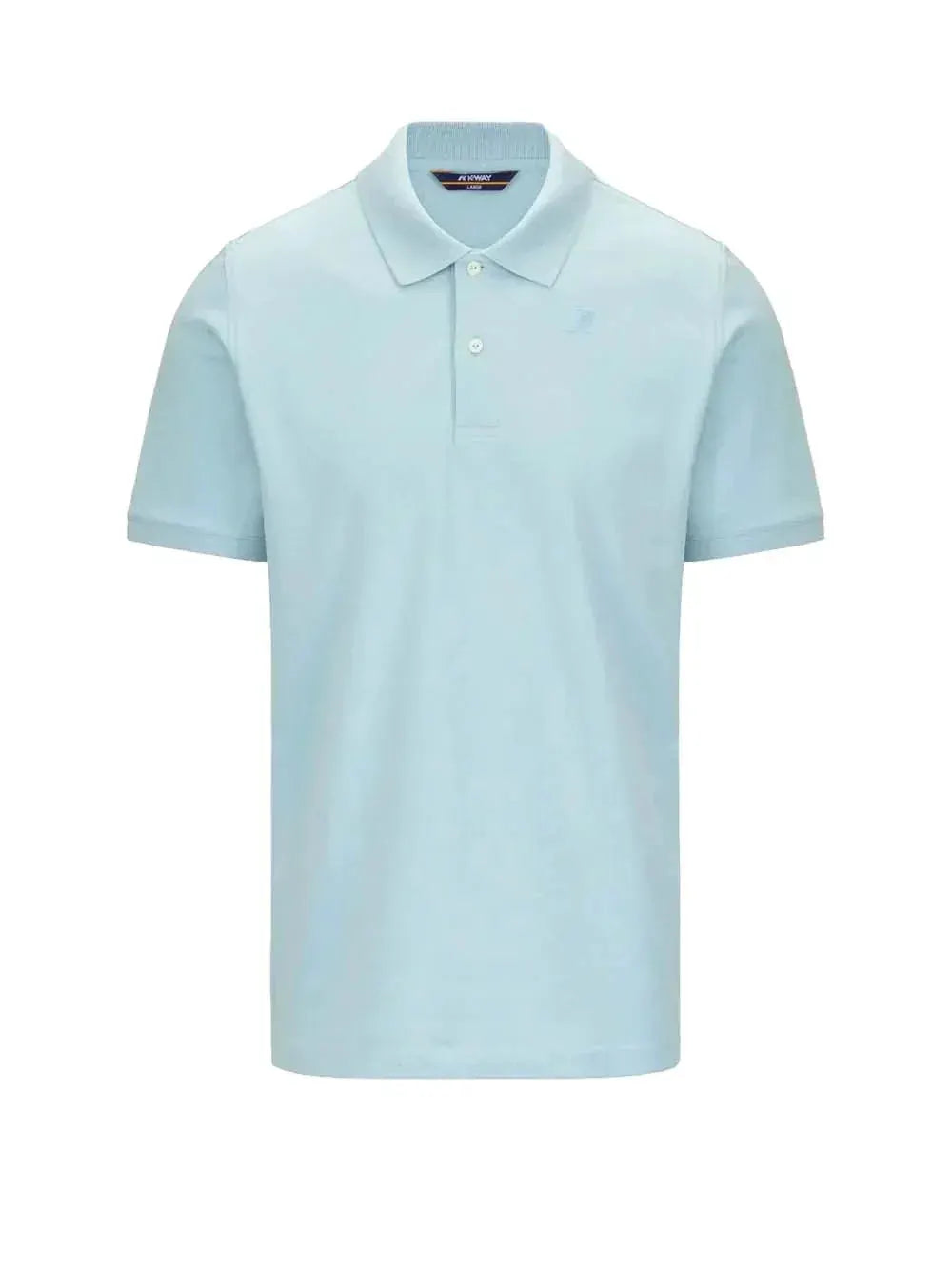 Polo uomo celeste manica corta in cotone, stile casual elegante, bottoni classici