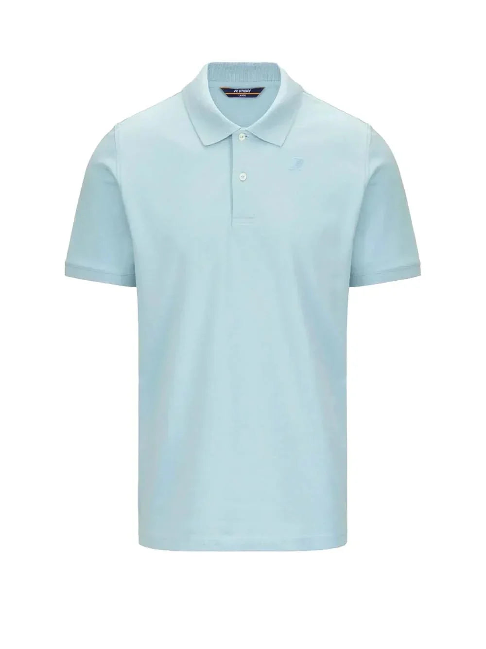 Polo uomo celeste manica corta in cotone, stile casual elegante, bottoni classici