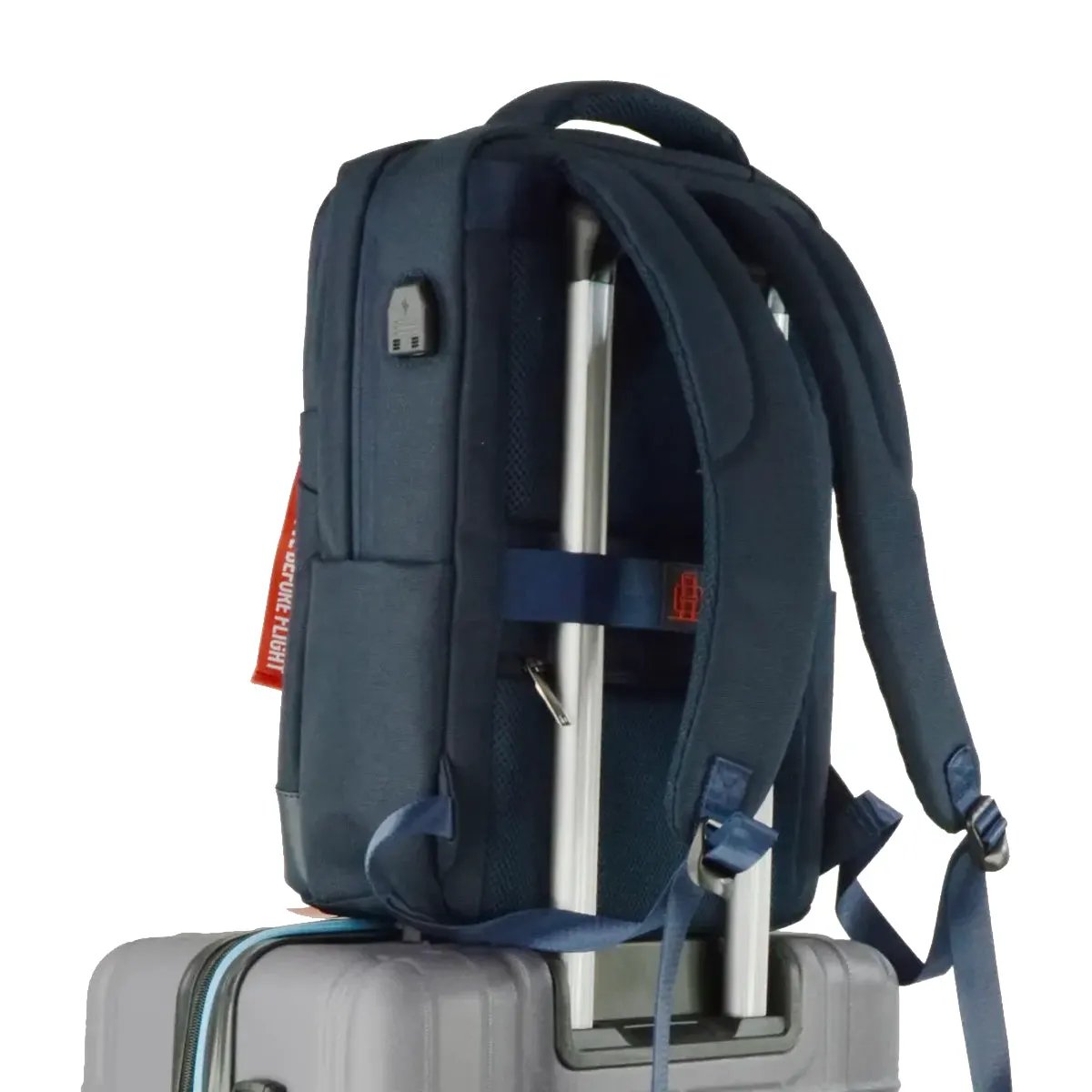 Zaino Porta PC Bolt Blue Aeronautica Militare, vista retro con schienale traspirante