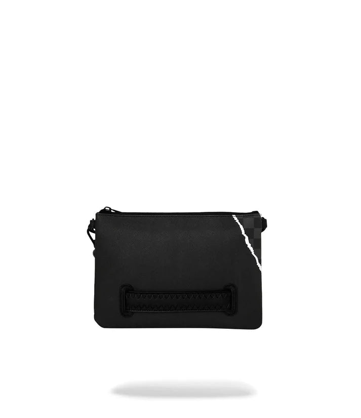 SPRAYGROUND B9350 CLUTCH CENTER RIP REVEALING GRAY CHECK CROSSOVER CLUTCH