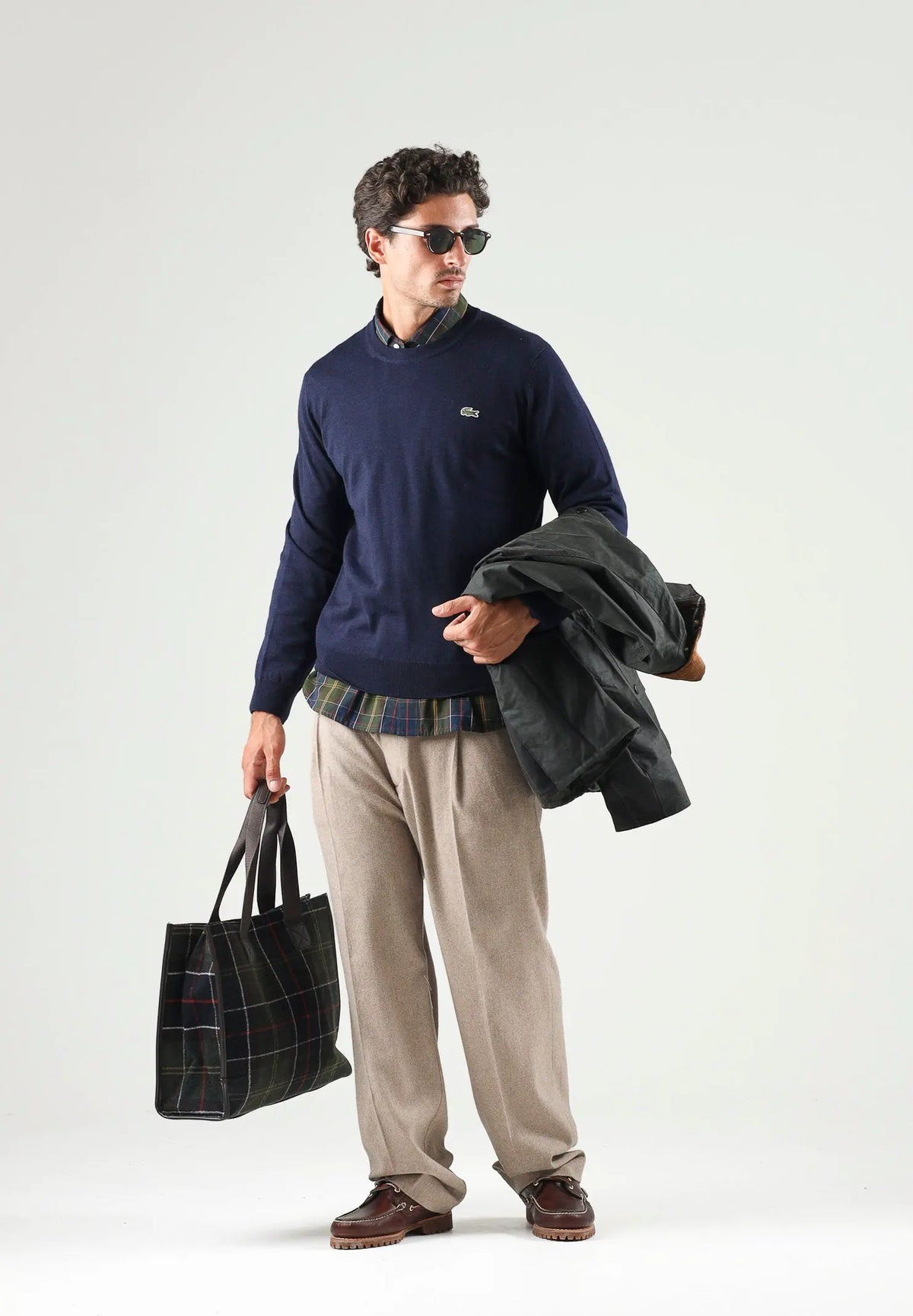 Pullover Girocollo Uomo Lacoste Blu Navy AH3225 166 - Dettaglio logo