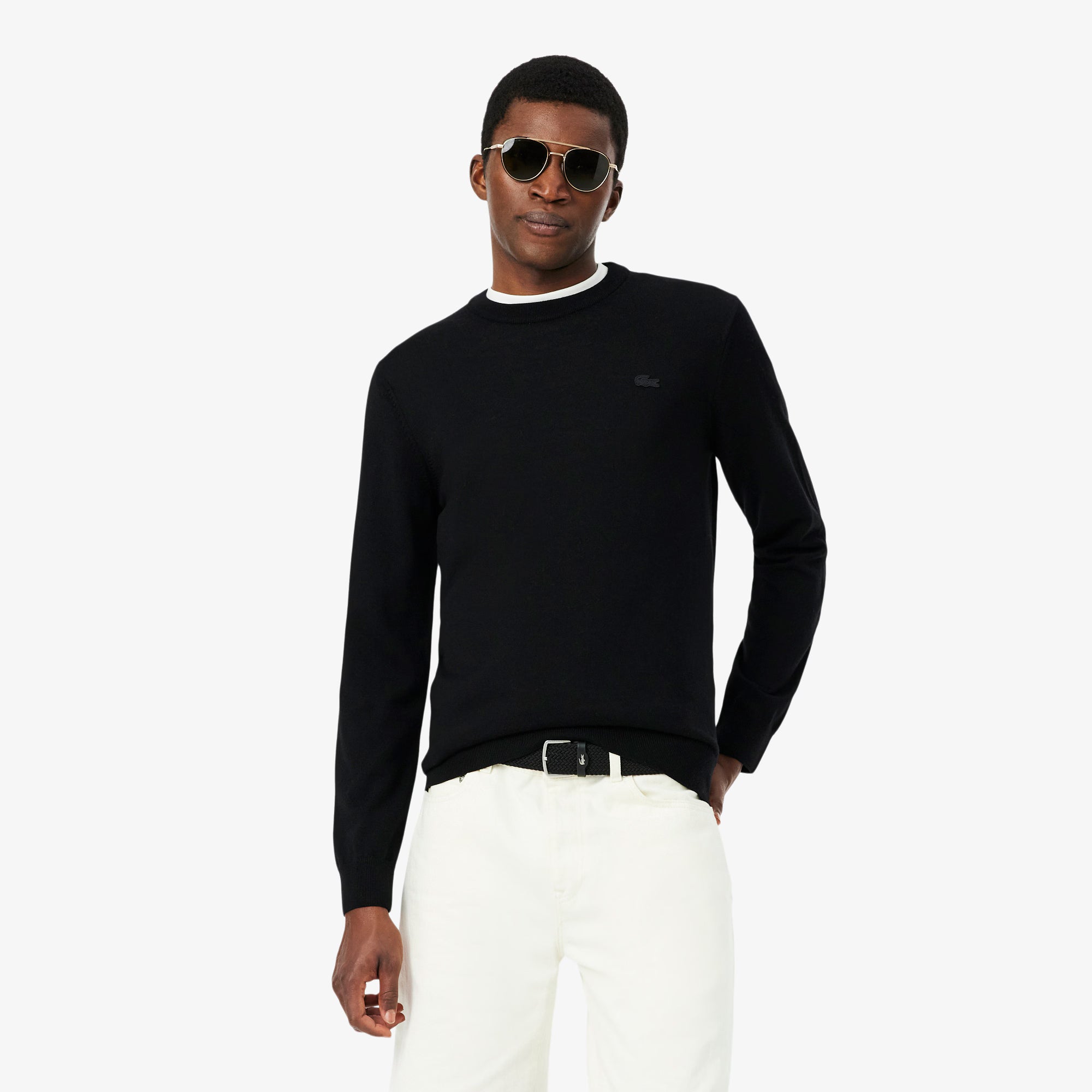 LACOSTE AH1969 031 SWEATER Maglione girocollo in lana merino