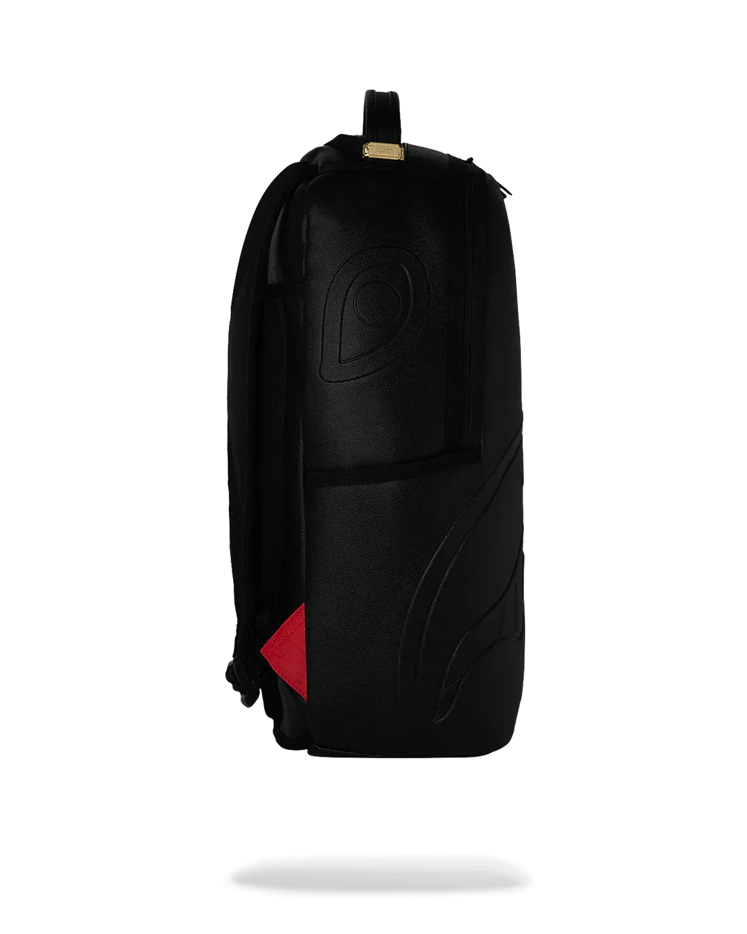 Zaino uomo nero in pelle con dettagli rossi, design moderno ed elegante