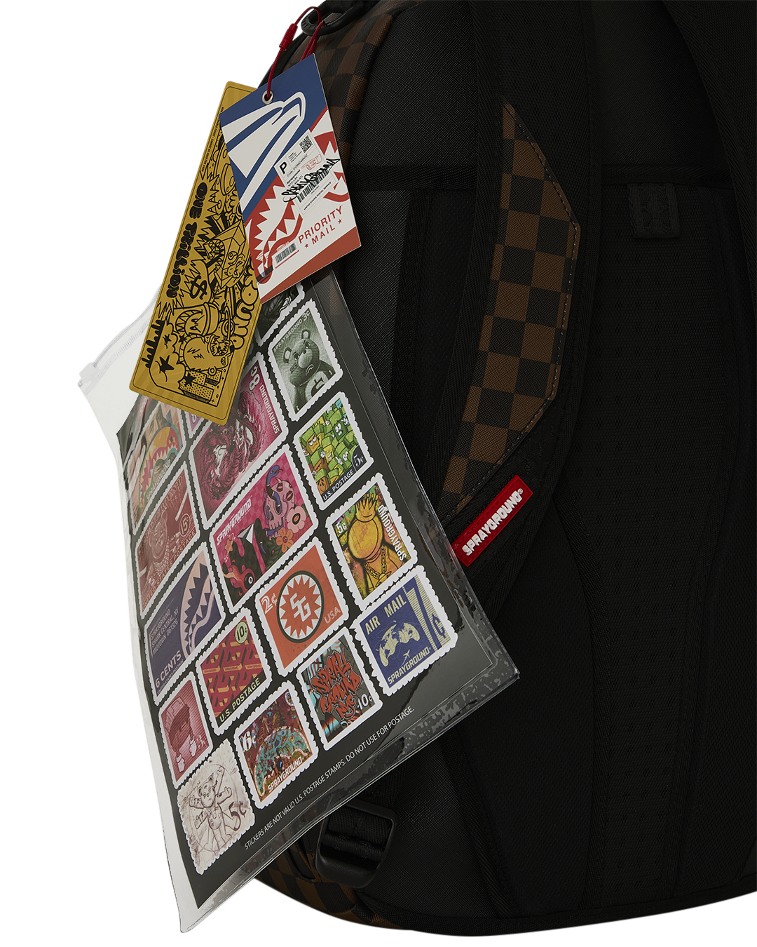 Zaino USPS Shark Stamp B9296 - Dettaglio etichetta interna di autenticità Sprayground x USPS