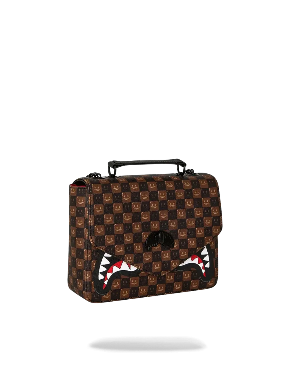 SPRAYGROUND B9310 HAND BAG SHARKS IN PARIS WTF BUBBLE BROWN CHECK HANDBAG by SPRAYGROUND