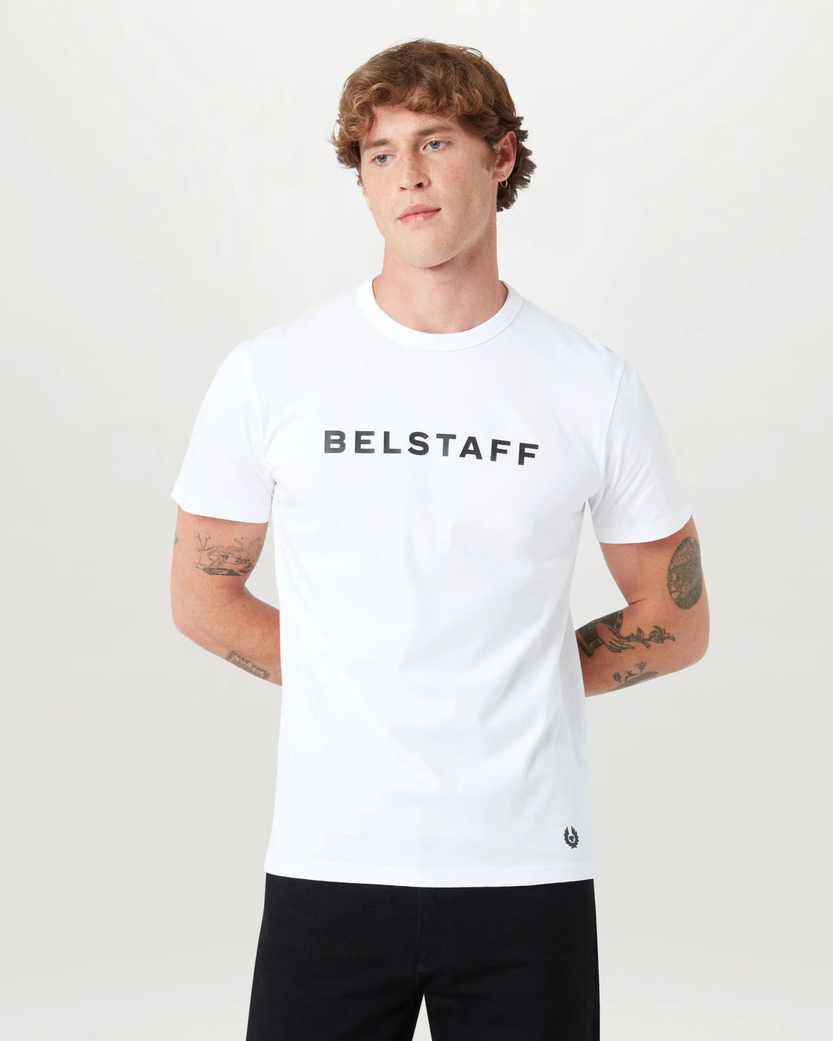T-shirt con logo Belstaff colore Bianco - Dettaglio finitura e cuciture