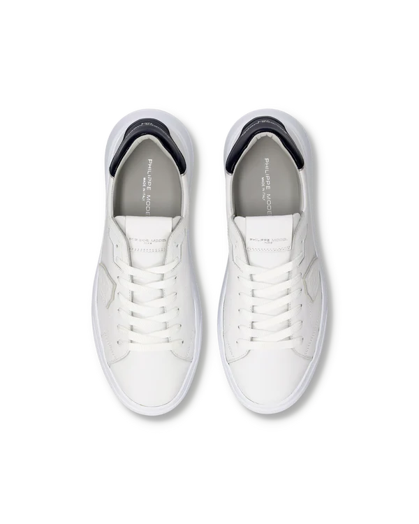 Sneaker Philippe Model Temple Low Uomo, modello BTLU V018, con design in pelle e dettagli in tessuto, suola bianca e stile casual.