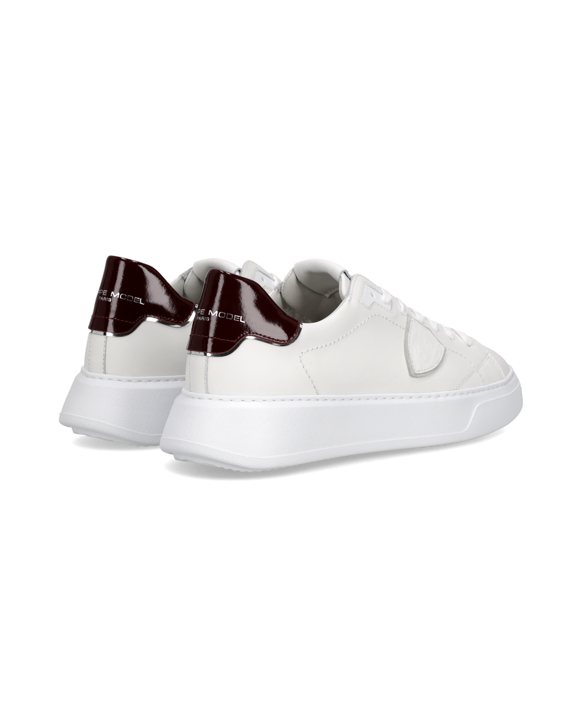 Philippe Model Temple Low BTLU V020 Bianco Bordeaux - Dettaglio talloncino posteriore