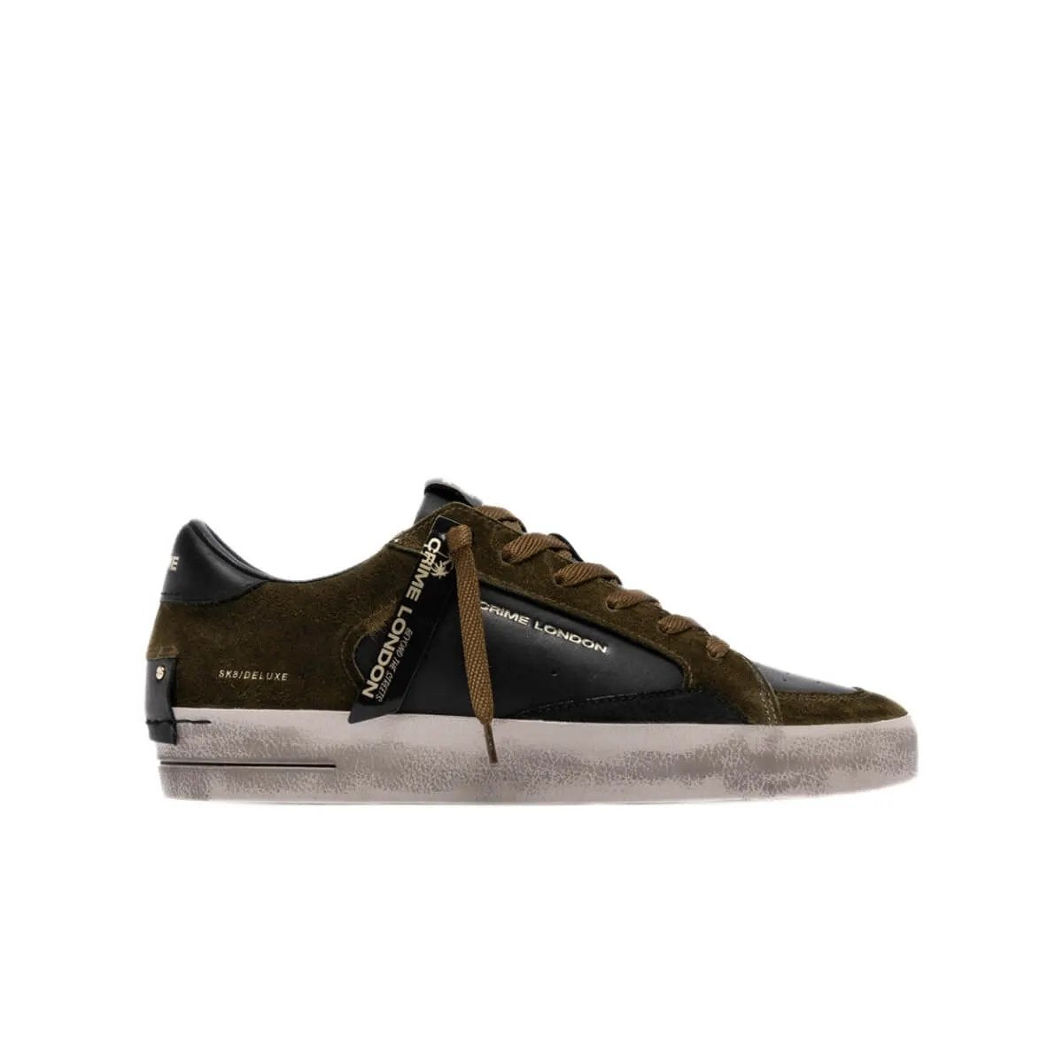 Crime London Sneaker SK8 Deluxe 10107AA.80 Nero Verde - Vista laterale
