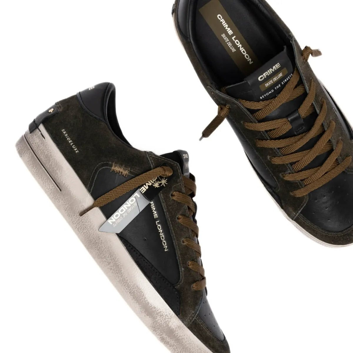 Crime London Sneaker SK8 Deluxe 10107AA.80 Nero Verde - Vista frontale