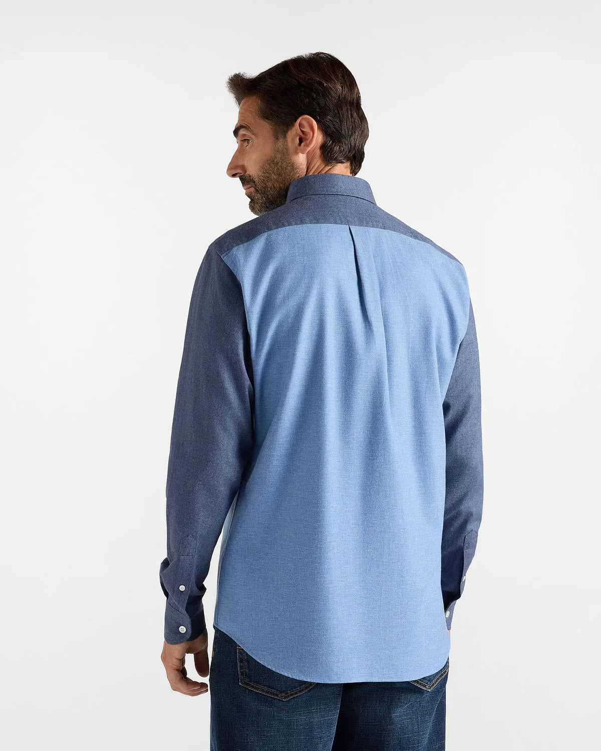 Harmont & Blaine Camicia Piazzetta in flanella tonale Sky - Vista posteriore