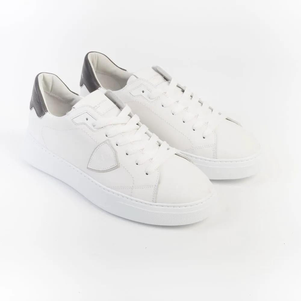 Philippe Model Temple Low BTLU VZ01 Bianco Marrone - Vista laterale sneaker uomo