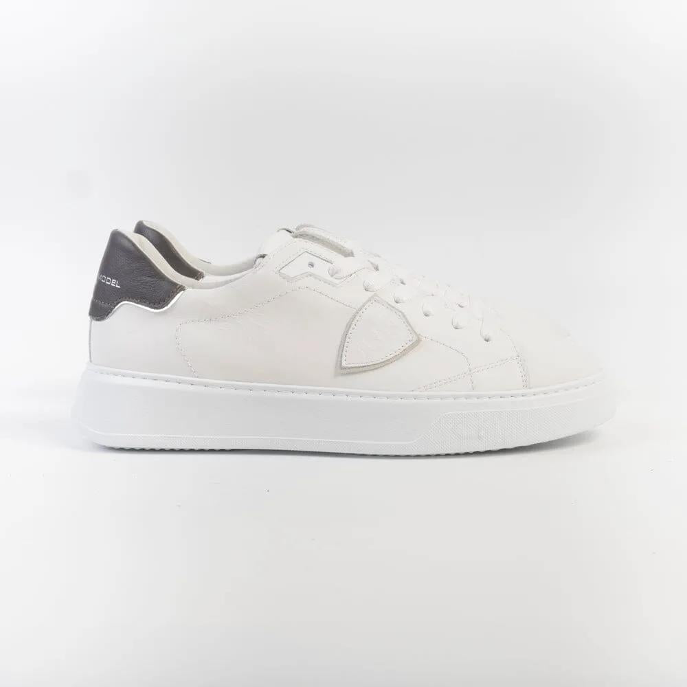 Philippe Model Temple Low BTLU VZ01 Bianco Marrone - Dettaglio talloncino posteriore marrone