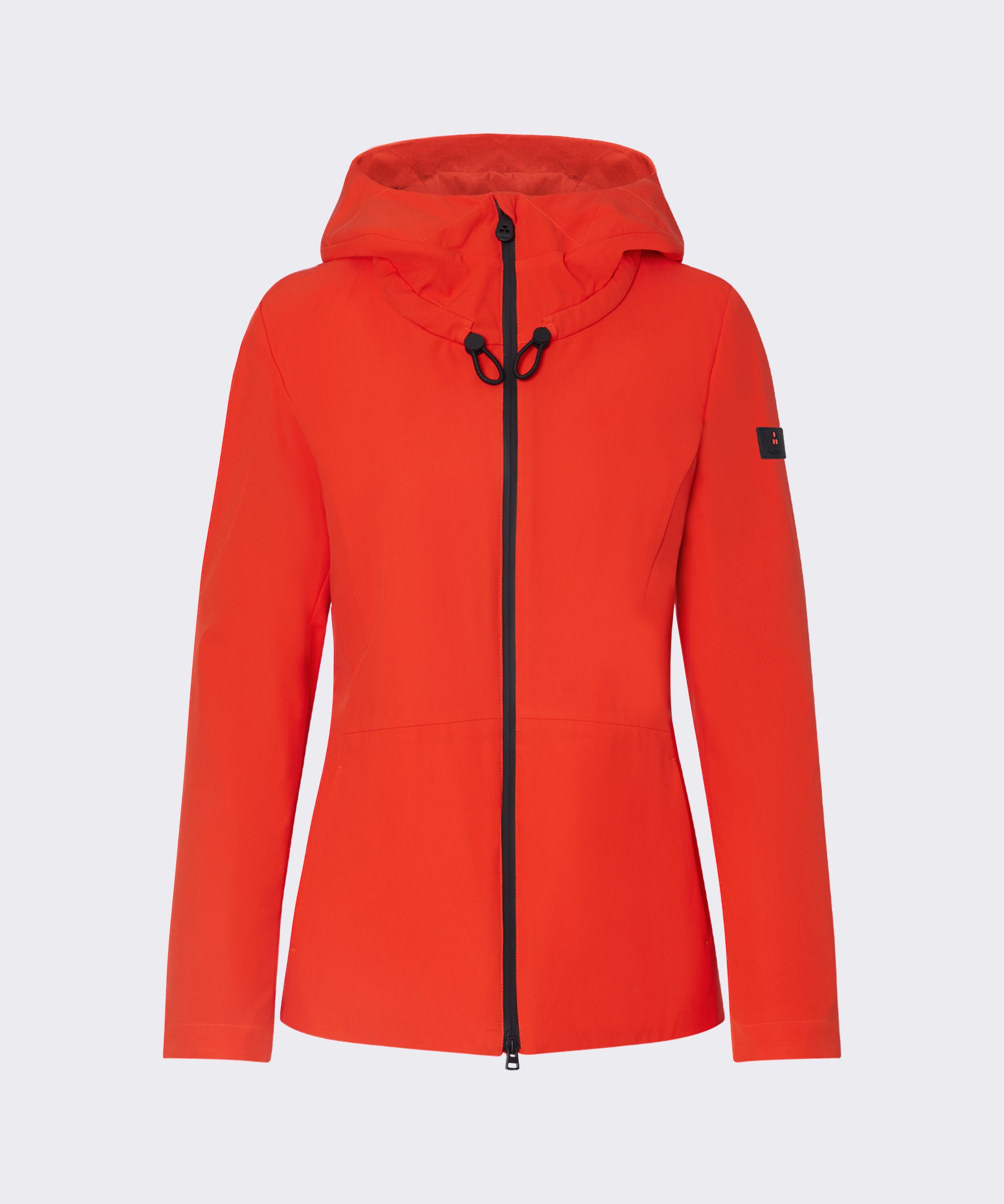 Giacca blouson PEUTEREY PED5573 in tessuto nero con cappuccio e zip, stile casual e moderno.