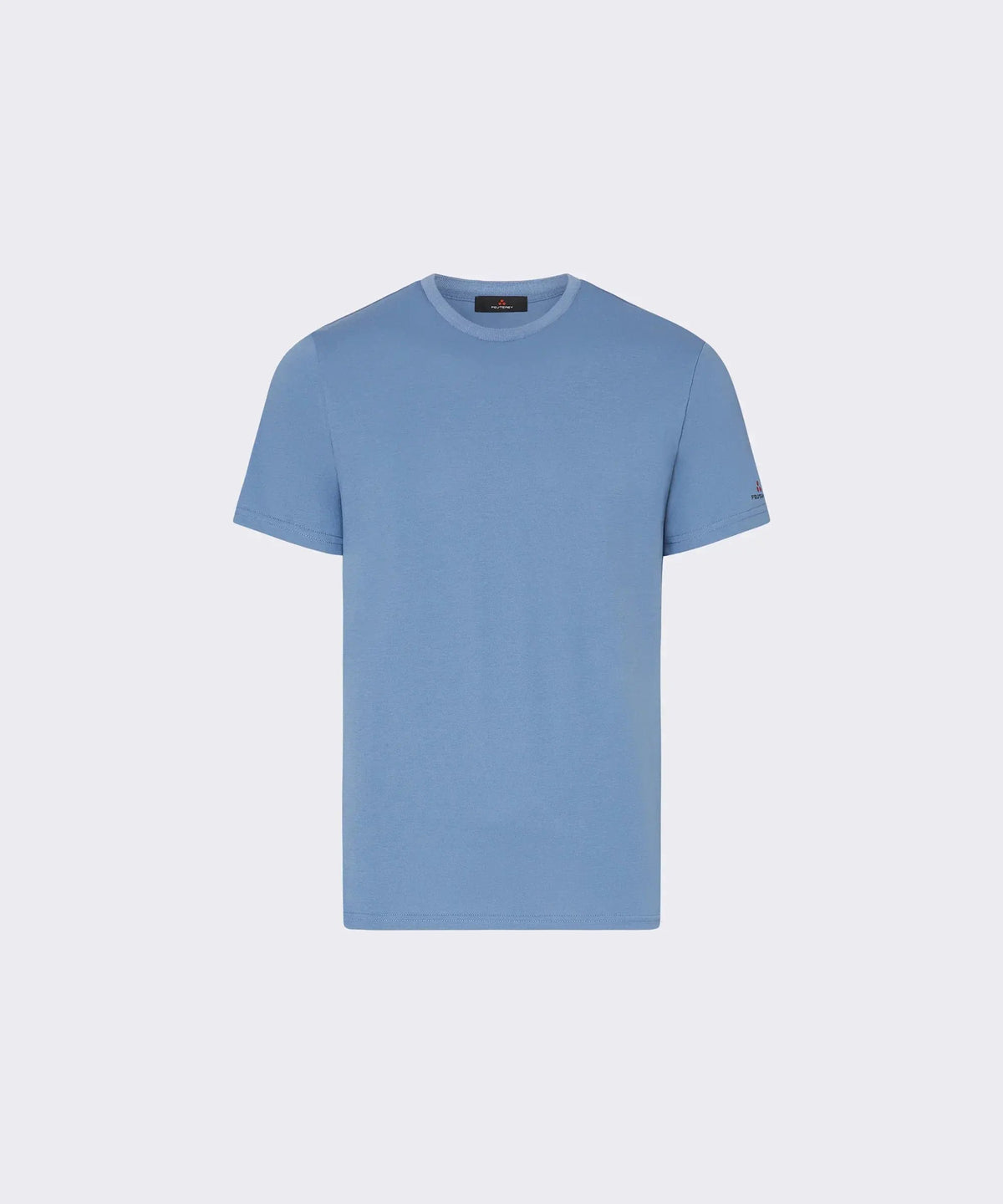 T-shirt uomo azzurra a manica corta, taglio classico, stile casual elegante