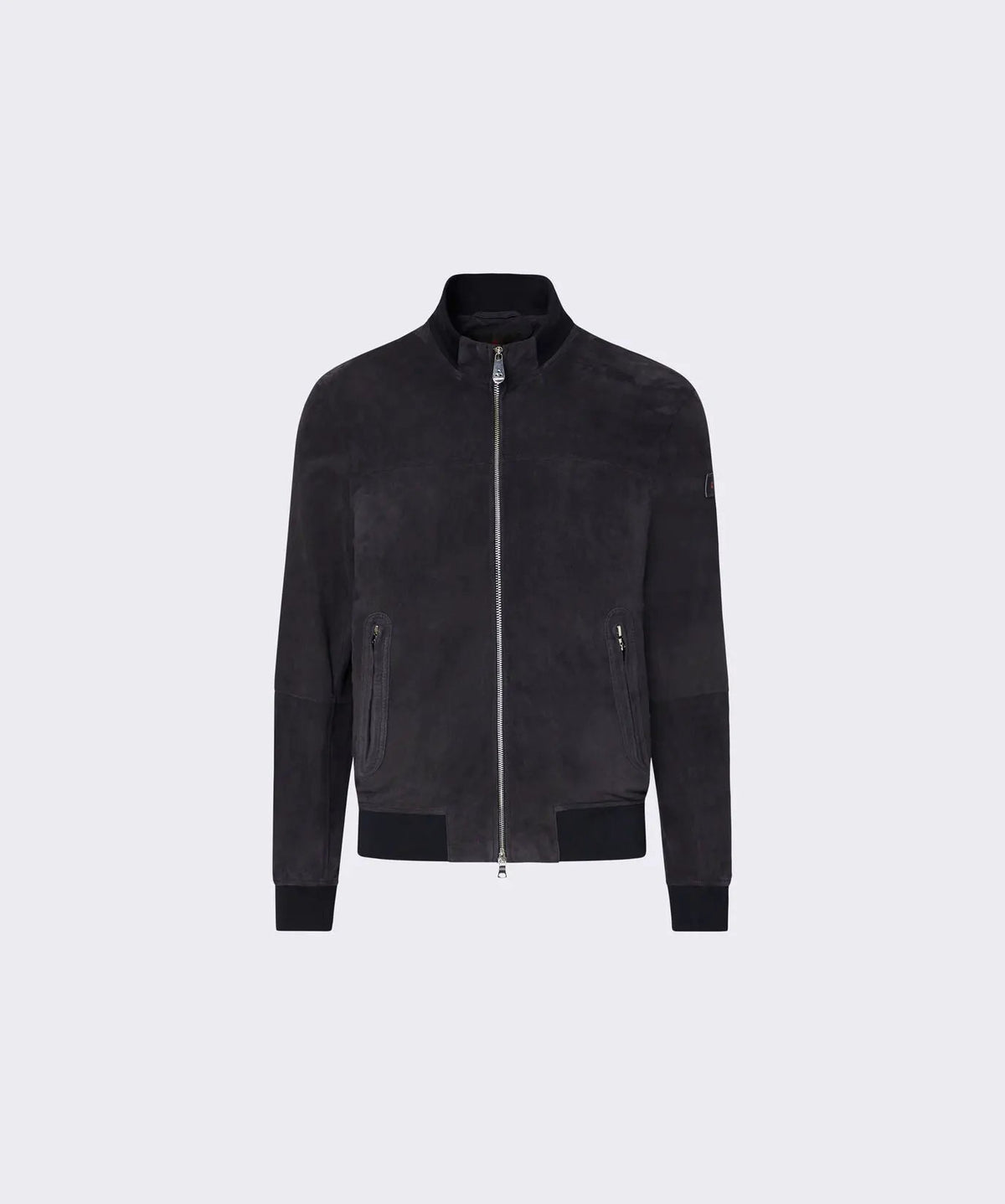 Giacca bomber Peuterey Sands Suede blu grafite - dettaglio finiture e tessuto scamosciato