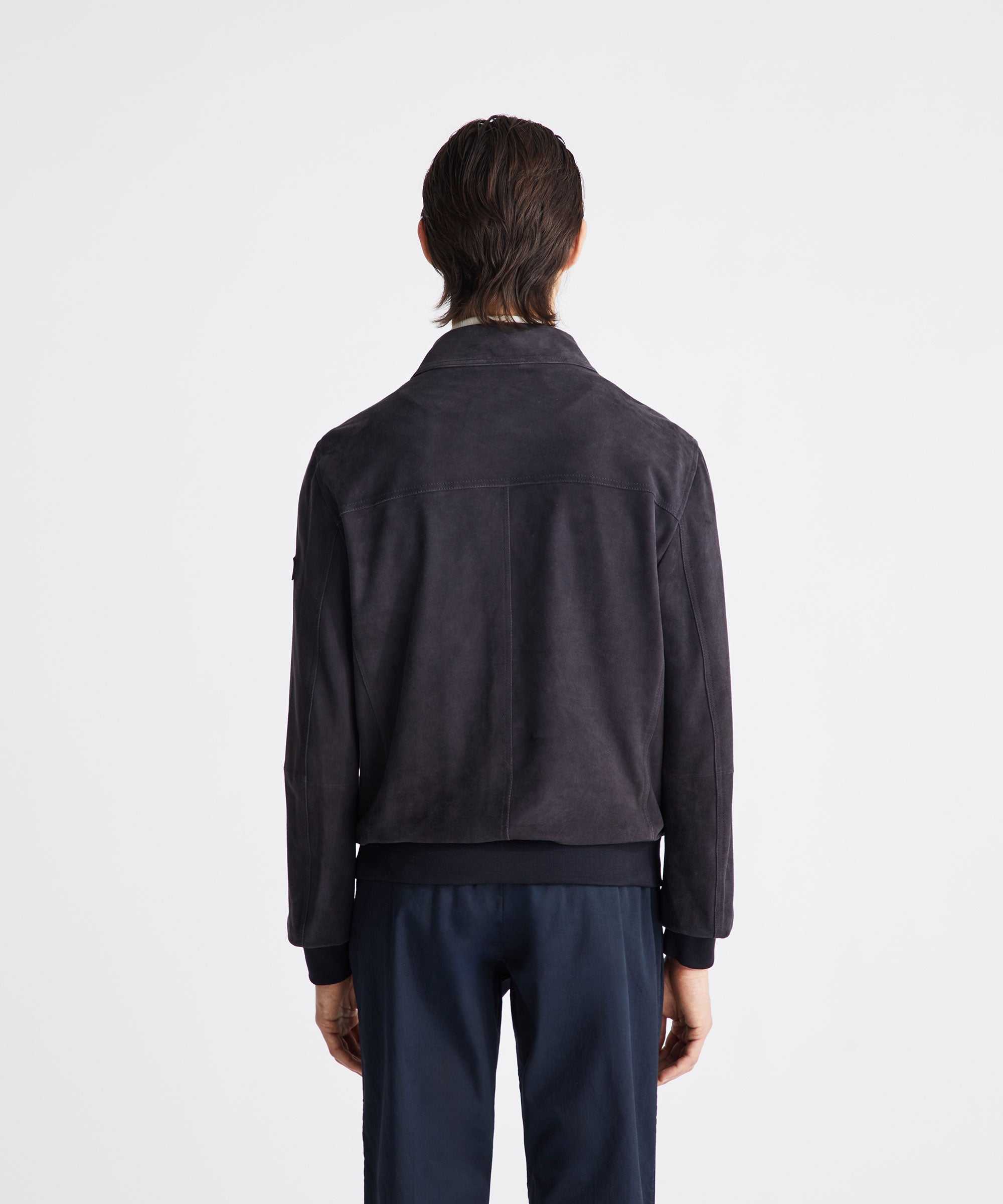 Giacca bomber PEUTEREY PEU5744 215 in morbido suede colore destro, stile casual e moderno, vista frontale.