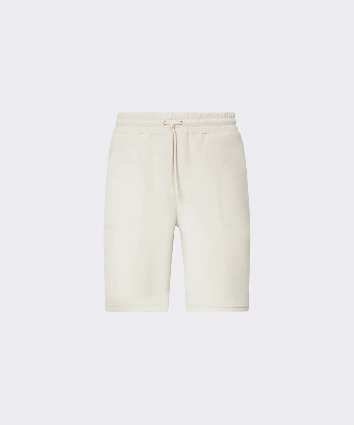 Bermuda uomo panna in cotone con elastico e coulisse, stile casual, tasche laterali.