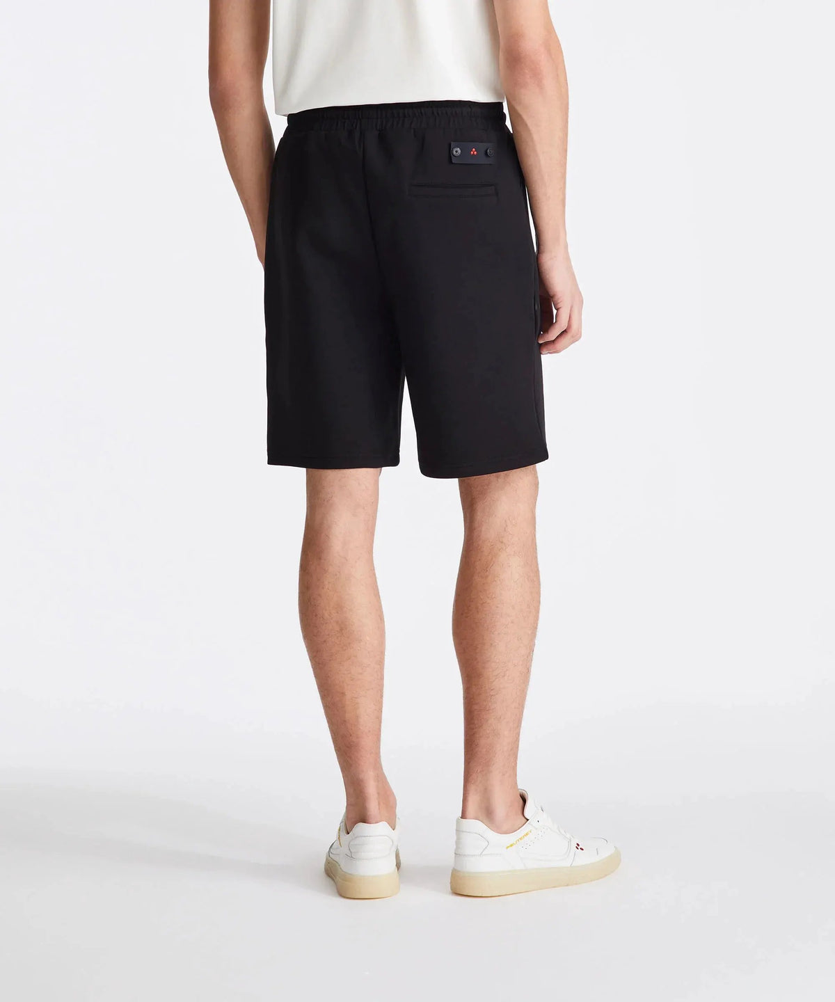 Pantaloncini uomo neri in cotone, vestibilità regular, tasca posteriore, look casual