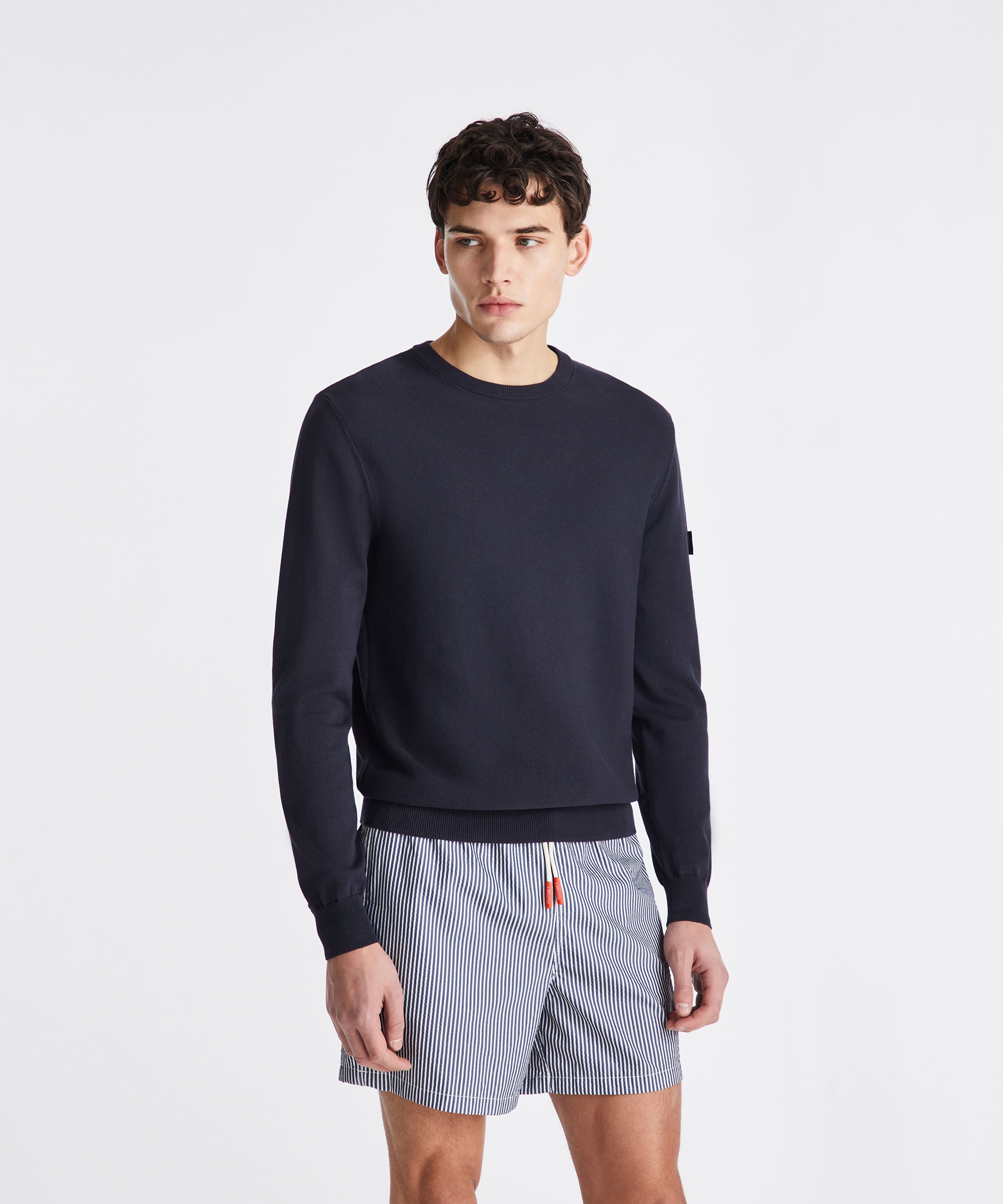 Maglia in maglia PEUTEREY Ganna 03 PEU5837 215, colore neutro, dettaglio tessuto e cuciture visibili.