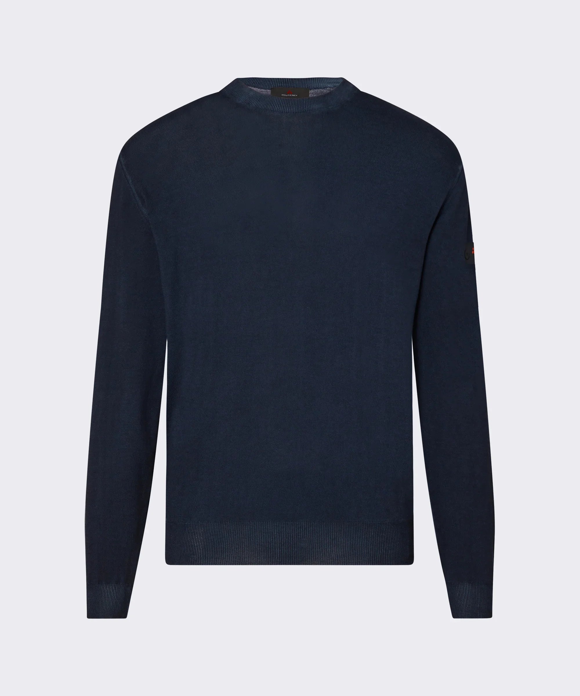 Maglione uomo blu navy girocollo a maniche lunghe, stile casual elegante
