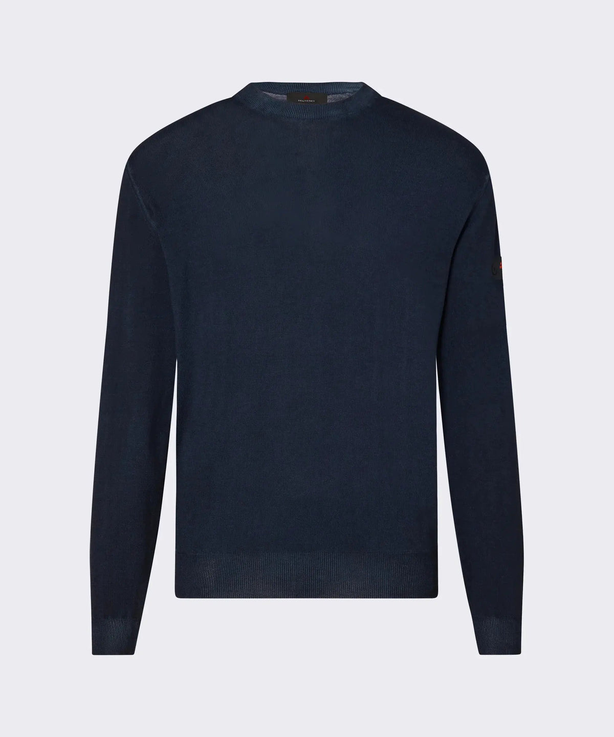 Maglione uomo blu navy girocollo a maniche lunghe, stile casual elegante